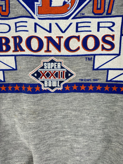 1987 DENVER BRONCOS SUPER BOWL Made in USA Size XL Vintage NFL Sweat-shirt / E9999S