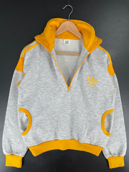 .80's ADIDAS Size M Vintage Half Zip Sweat-Shirt / E7051S
