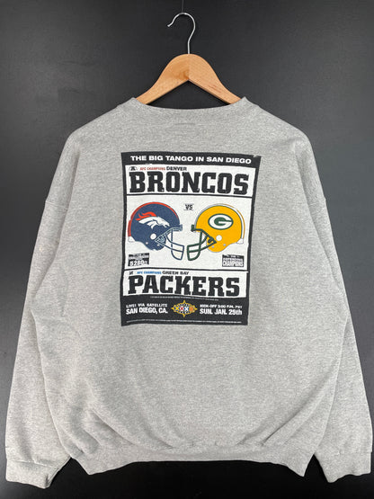 90's NIKE x DENVER BRONCOS x GREEN BAY PACKERS Made in USA Size XL Vintage NFL Sweat shirt / F5136S