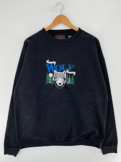 90's WOLF Size XL Vintage Animal Sweat-Shirt / E9514S