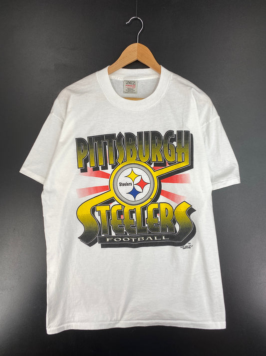 1996 PITTSBURGH STEELERS Size XL Vintage NFL T-Shirt / F4701S