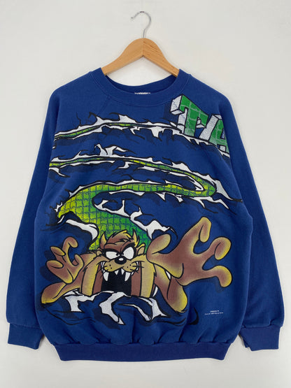 1996 LOONEY TUNES TAZ Made in USA Size XL Vintage Sweat-shirt / F6372S