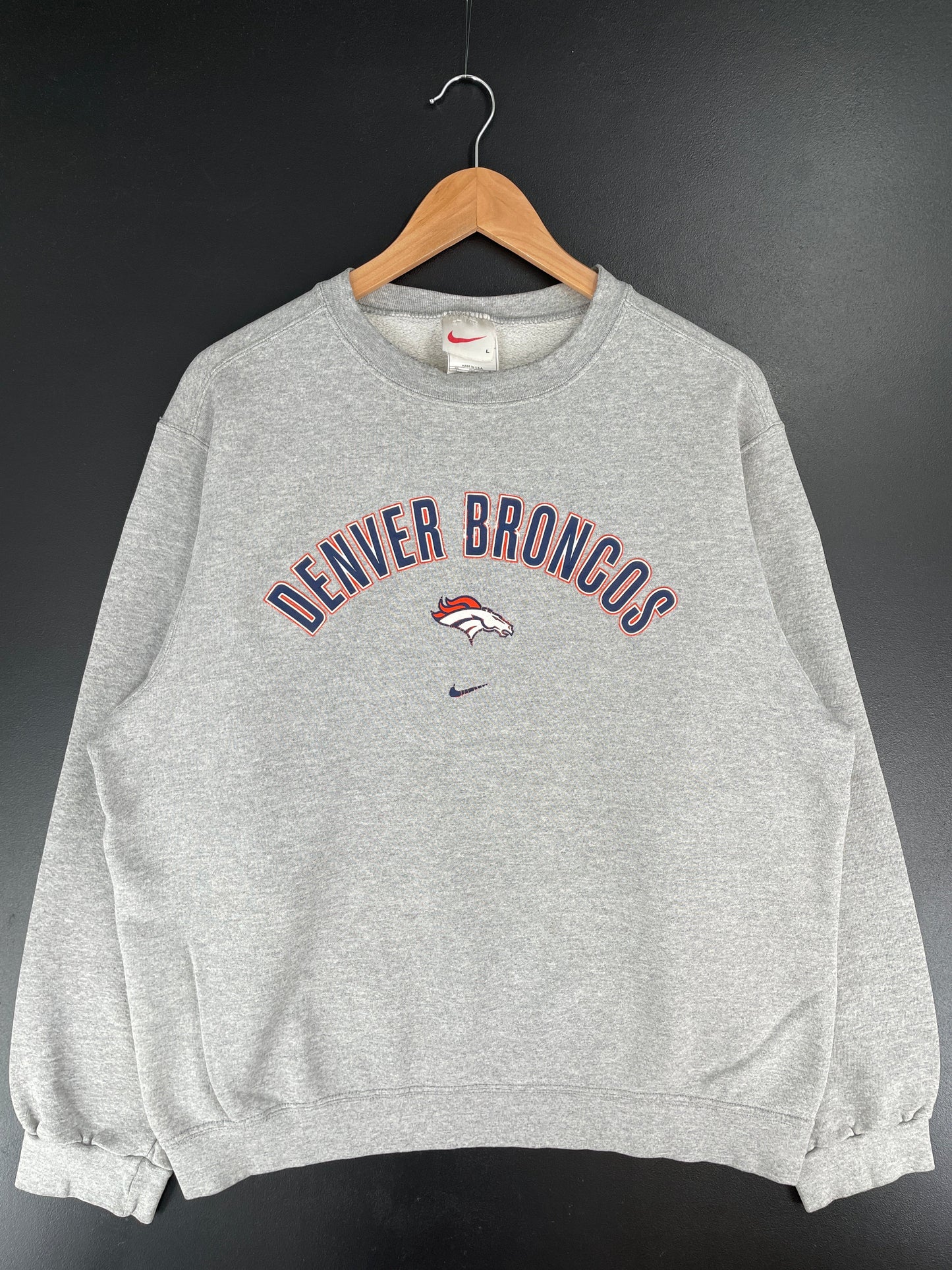 90's NIKE x DENVER BRONCOS Made in USA Size L Vintage NFL Sweat-Shirt / F5855S