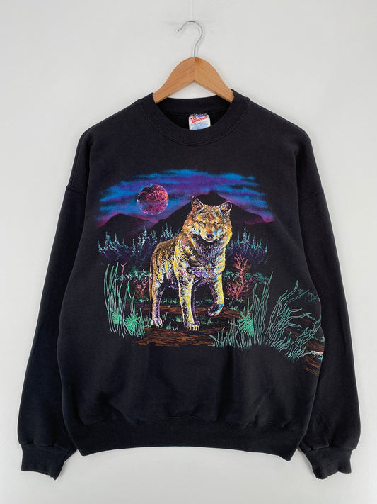 90's COYOTE Size XL Animal Sweat-Shirt / F1223S