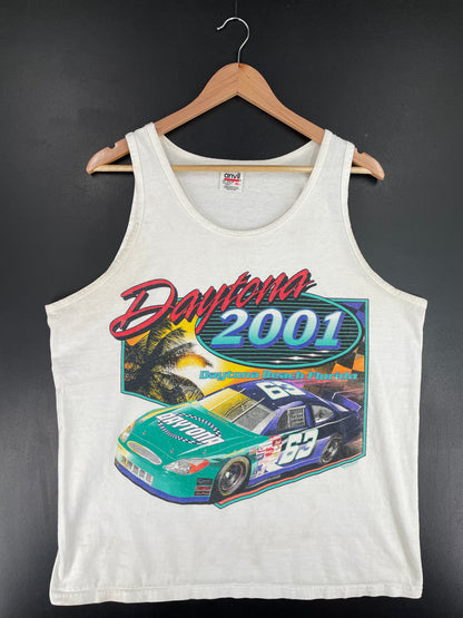 .2001 DAYTONA BEACH FLORIDA Made in USA Size XL Vintage Racing Tank-Top / E8219T