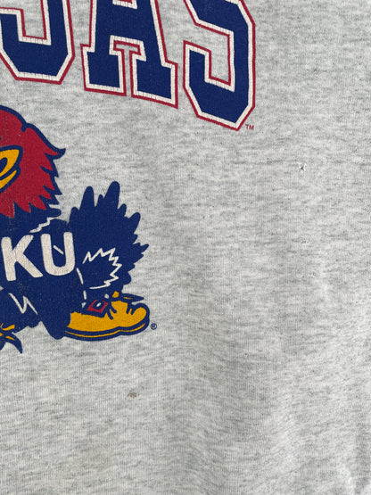 90's KANSAS Made in USA Size L Vintage College Sweat-Shirt / F409S
