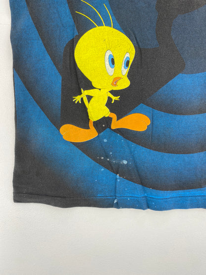 90's LOONEY TUNES TWEETY Made in USA Size L Vintage T-Shirt / E9349T
