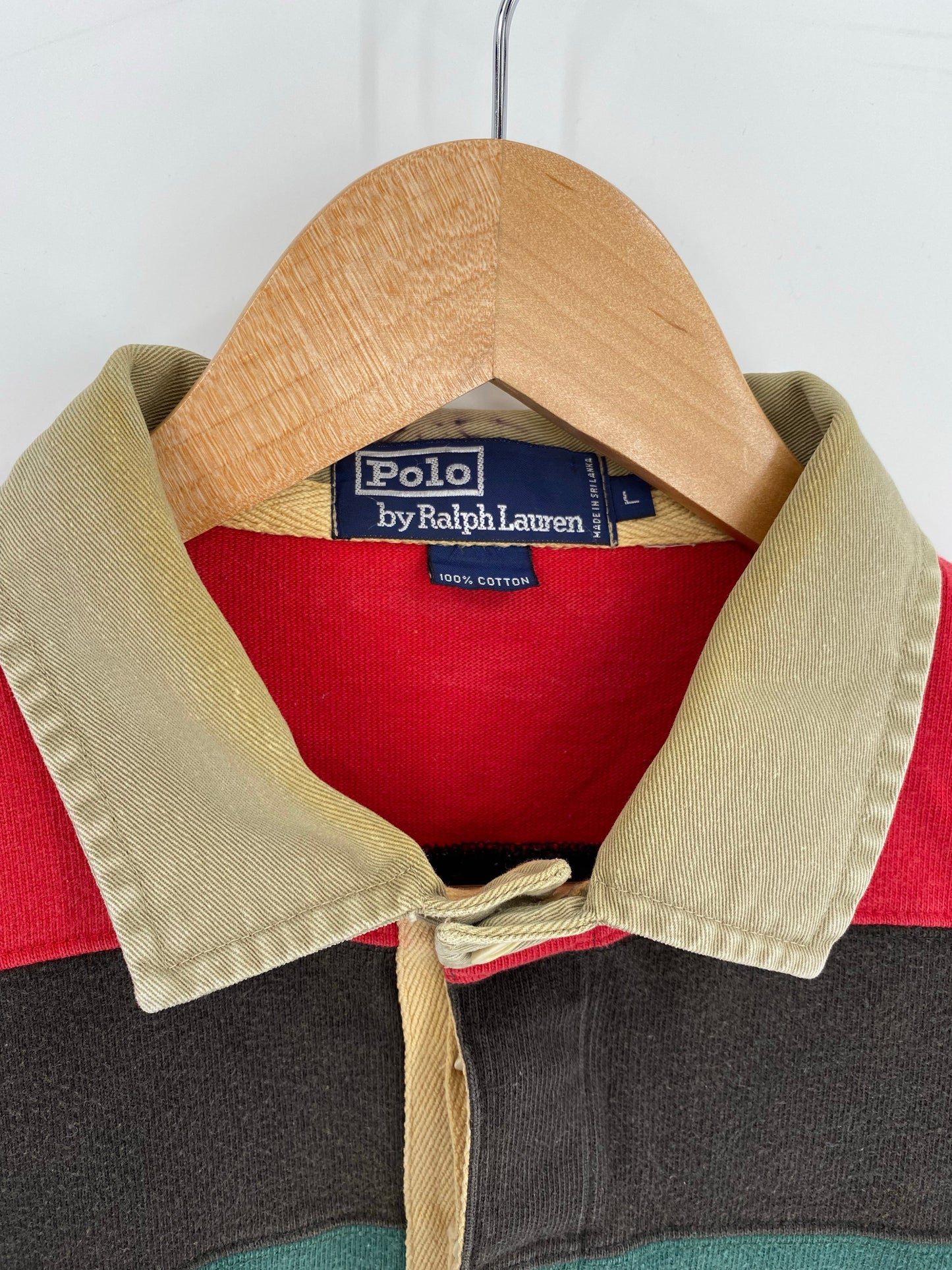 90's POLO RALPH LAUREN Size L Vintage Rugby-Shirt / F417R