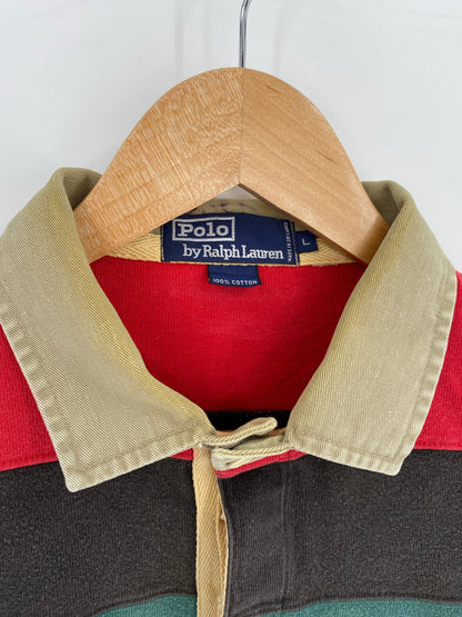 90's POLO RALPH LAUREN Size L Vintage Rugby-Shirt / F417R