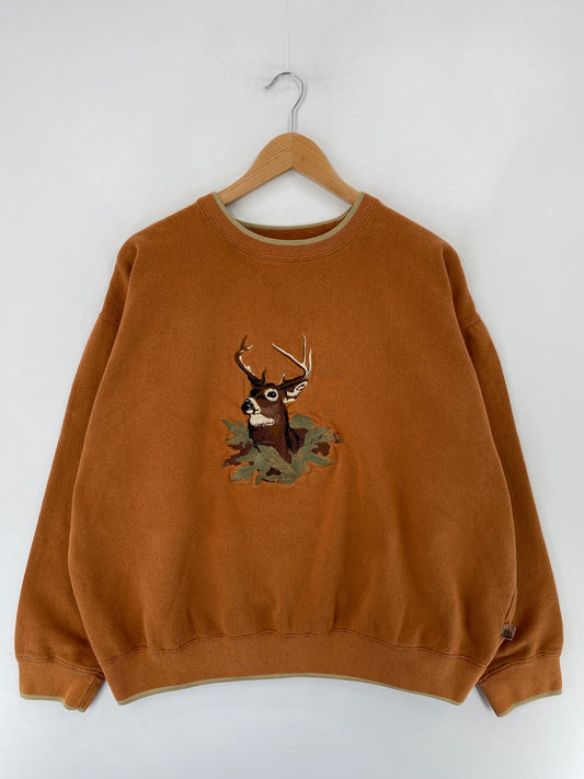 90’s DEER Size XL Animal Sweat-Shirt / E6939S