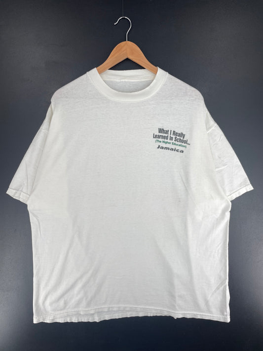 1999 WHAT I REALLY LEARNED IN SCHOOL Size No Tag (Approx. XL) Vintage T-shirt / E8695T