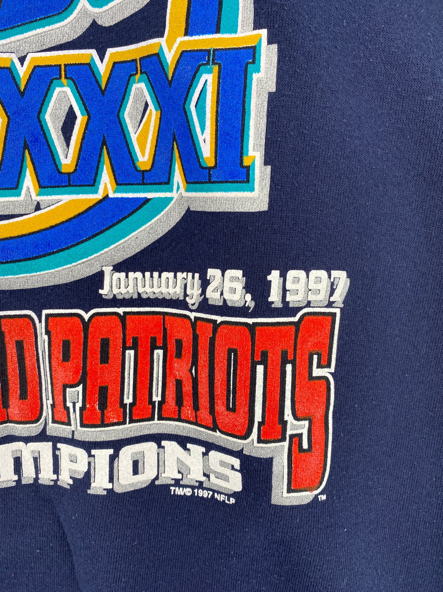 1997 SUPER BOWL NEW ENGLAND PATRIOTS  Made in USA Size L NFL Sweat-Shirt / F612S