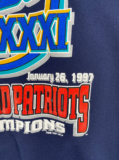 1997 SUPER BOWL NEW ENGLAND PATRIOTS  Made in USA Size L NFL Sweat-Shirt / F612S