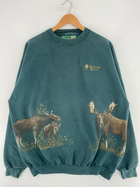 90's DEER Made in USA Size XL Vintage Sweat-Shirts / E9367S