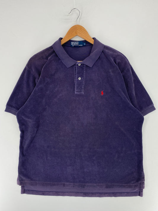 90's POLO RALPH LAUREN Size XL Vintage Fleece Polo-Shirt / E9152R
