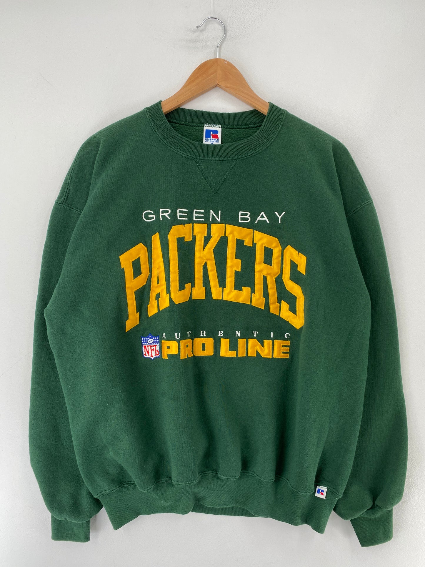 90's RUSSELL x PACKERS Made in USA Size XL Vintage NFL Sweat-shirt / E9997S