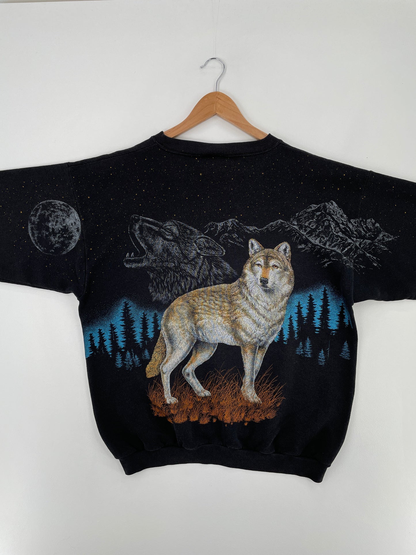 90's WOLF Made in USA Size L Vintage Animal Sweat-Shirt / F2595S