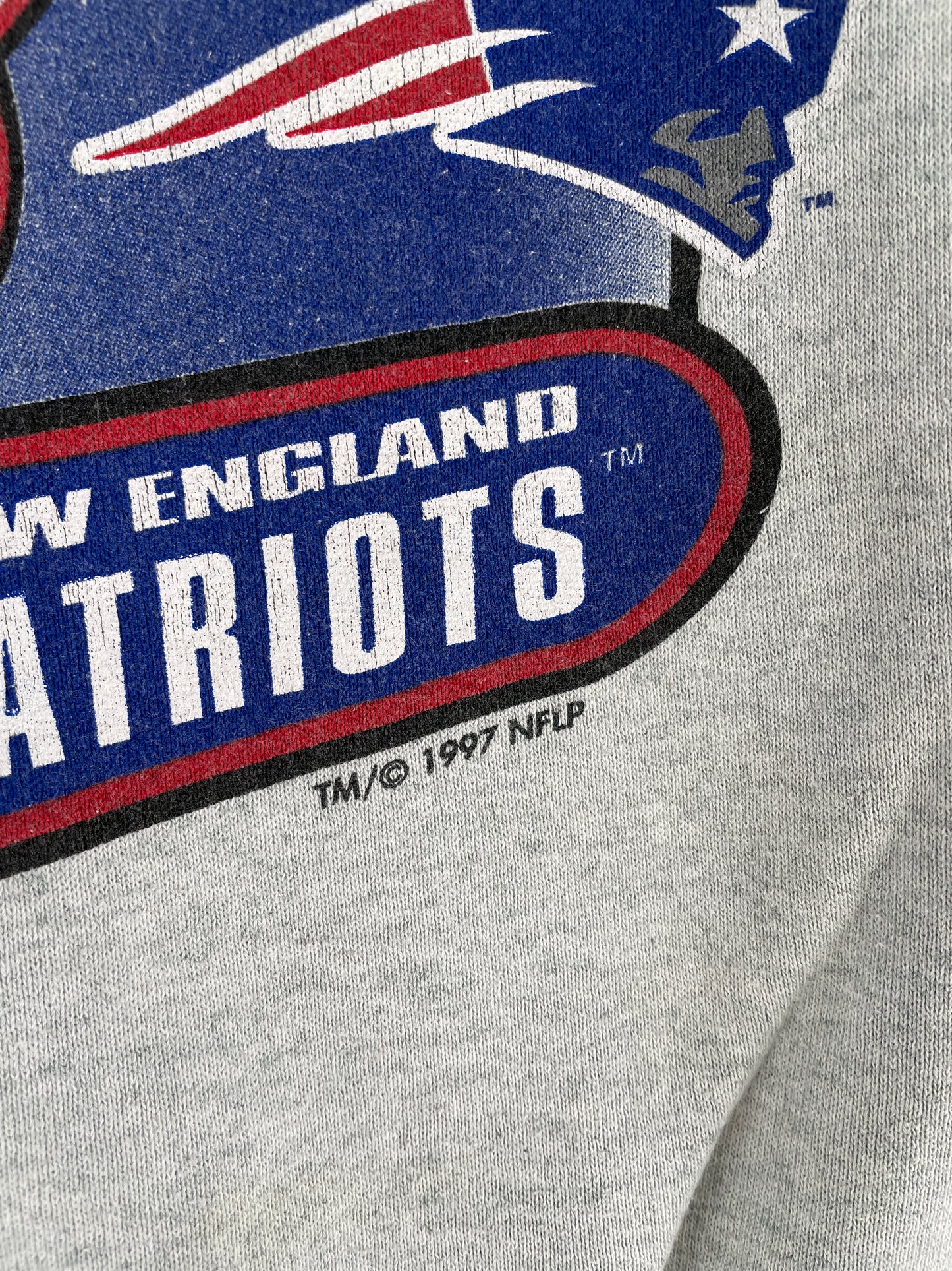 1997 GREEN BAY PACKERS x NEW ENGLAND PATRIOTS Made in USA Size L Vintage NFL Sweat-Shirt / E7099S