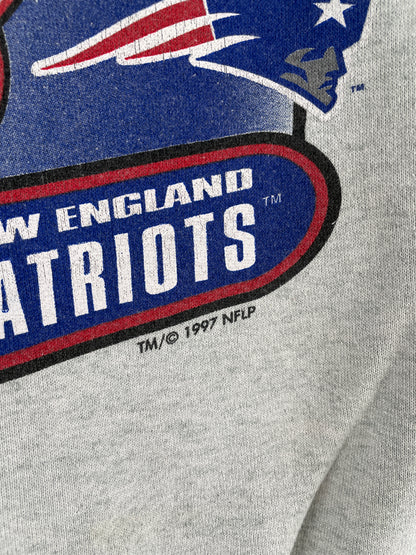 1997 GREEN BAY PACKERS x NEW ENGLAND PATRIOTS Made in USA Size L Vintage NFL Sweat-Shirt / E7099S