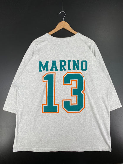 1996 MIAMI DOLPHINS DAN MARINO Size No Tag(Approx.XXL) Vintage NFL T-shirt / F804T