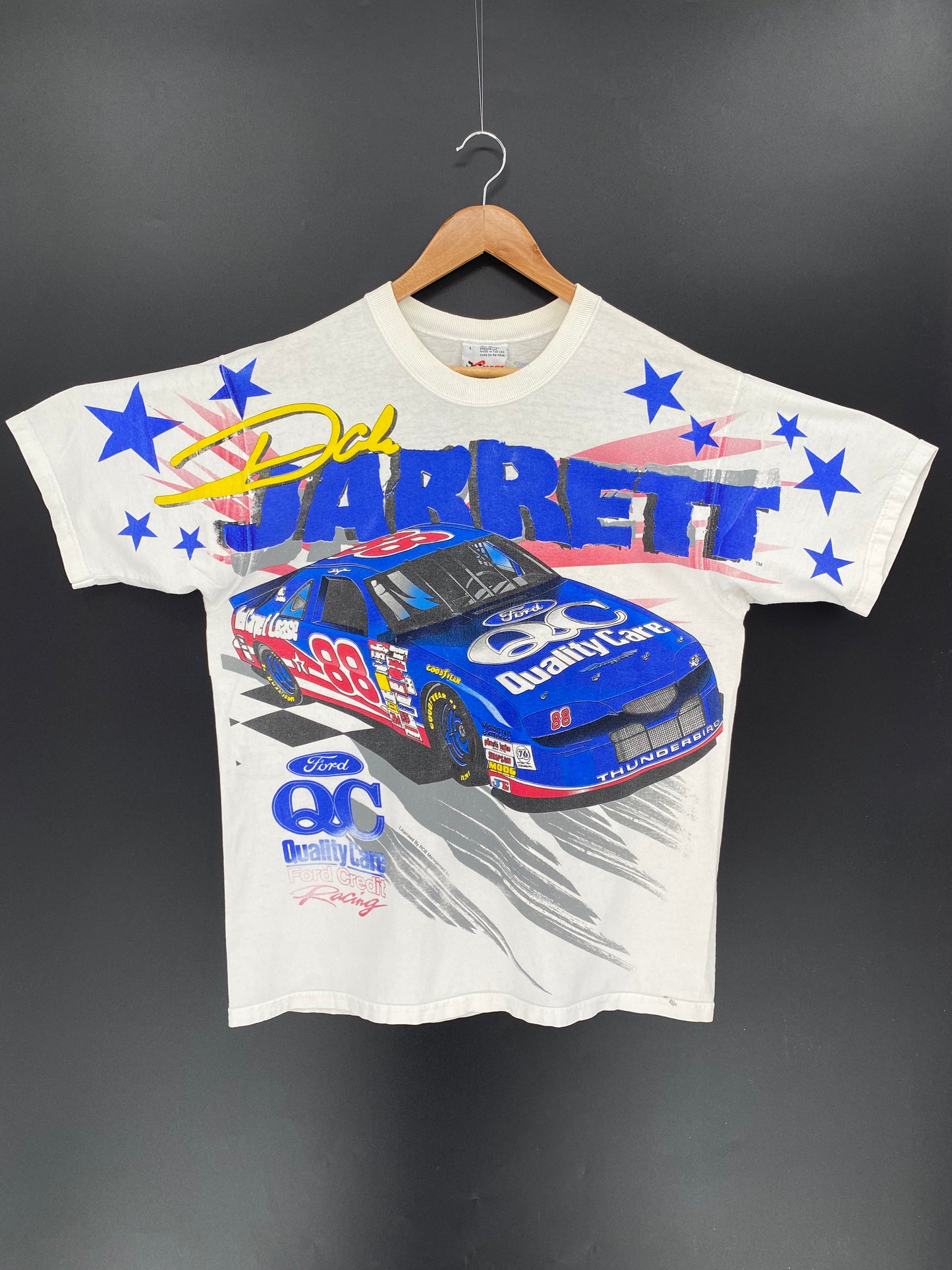 90’s DALE JARRETT Made in USA Size L Vintage Racing T-shirt / 9403