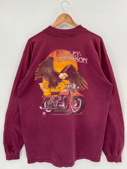 1995 HARLEY DAVIDSON Made in USA Size XL Vintage Long sleeve T-Shirt / E5413T
