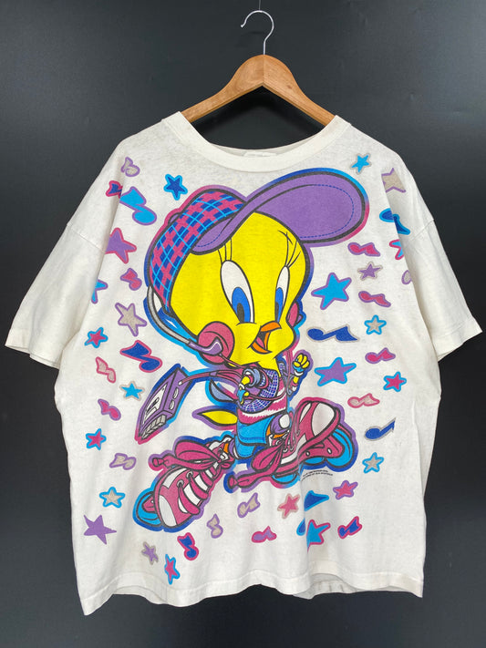 1995' LOONEY TUNES TWEETY  Size No tag (Approx.XXL) Vintage T-Shirt / K966