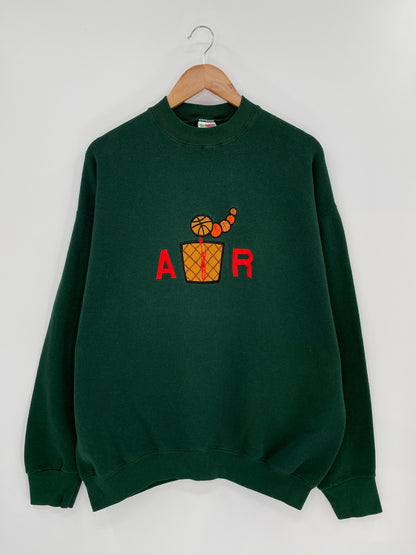 90's AIR embroidered Size XL Vintage Sweat-shirt / 8221