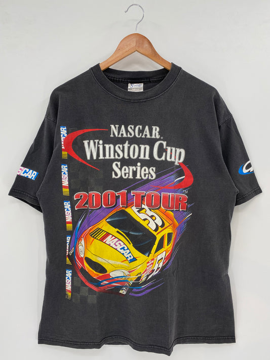 2001 NASCAR WINSTON CUP SERIES Size XL Vintage Racing T-shirt / K3279