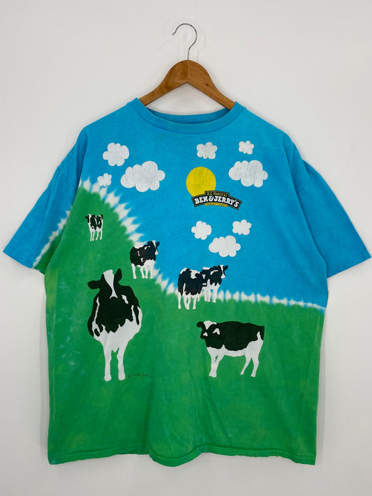 90’s BEN & JERRY’S Size Approx.XL Vintage T-Shirt / K979