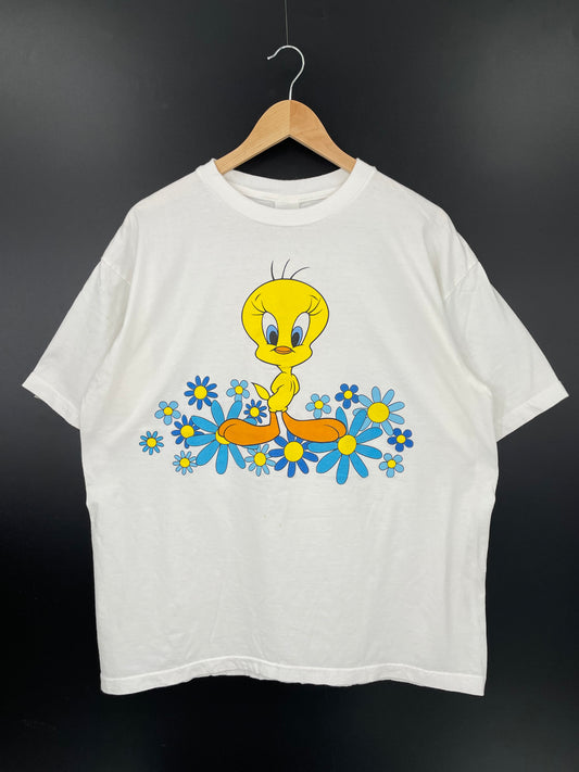 1996 LOONEY TUNES TWEETY Made in USA Size L-XL Vintage T-Shirts / K1567