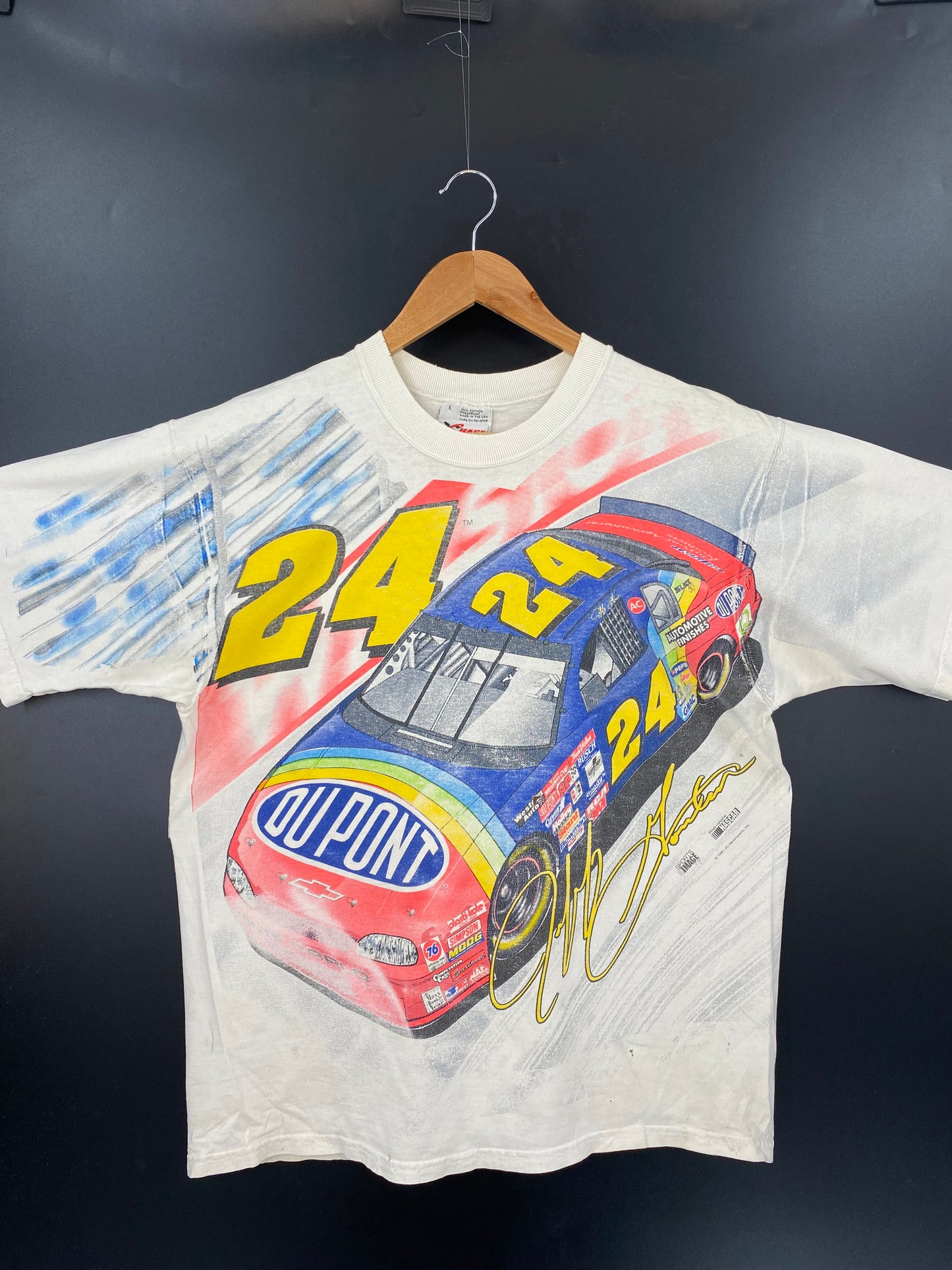 1996' NASCAR JEFF GORDON Made in USA Size L Vintage Racing T-Shirt / K2662