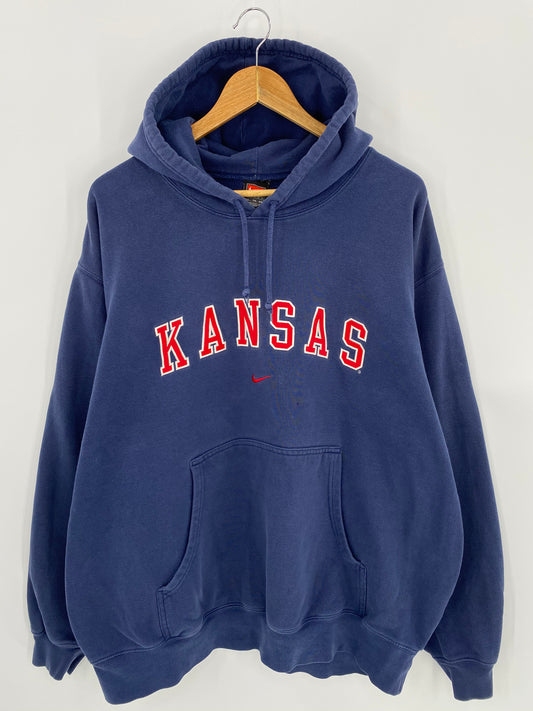 90’s NIKE KANSAS Size XL Vintage Hoodie Sweat-shirt / 7162
