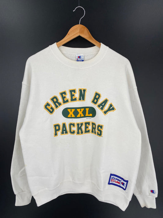 90's CHAMPION GREEN BAY PACKERS Made in USA Size L Vintage NFL Sweatshirt / k233