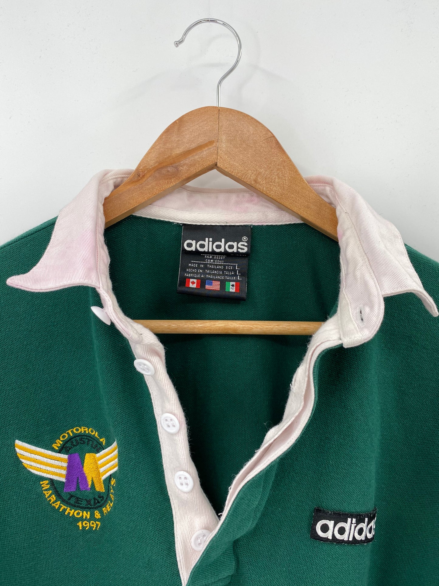 90’s ADIDAS Size L Vintage Rugby-Shirt / 8250