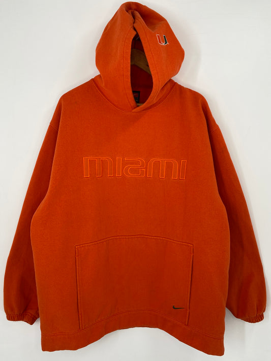 00' NIKE MIAMI HURRICANES Size XL Vintage Hoodie Sweat-Shirt / K3946