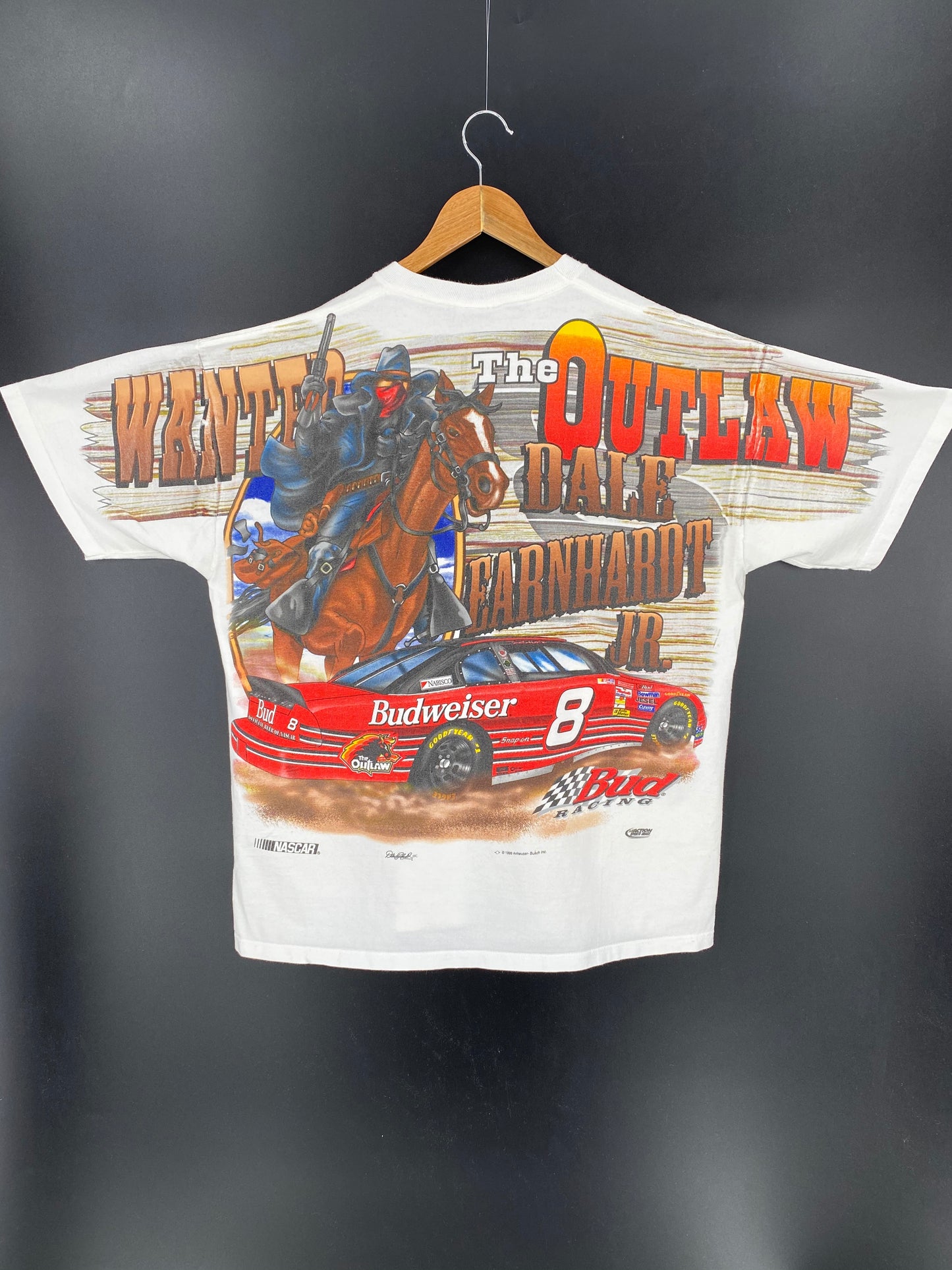 1999 BUDWEISER x NASCAR Made in USA Size L Vintage T-shirt / 8227