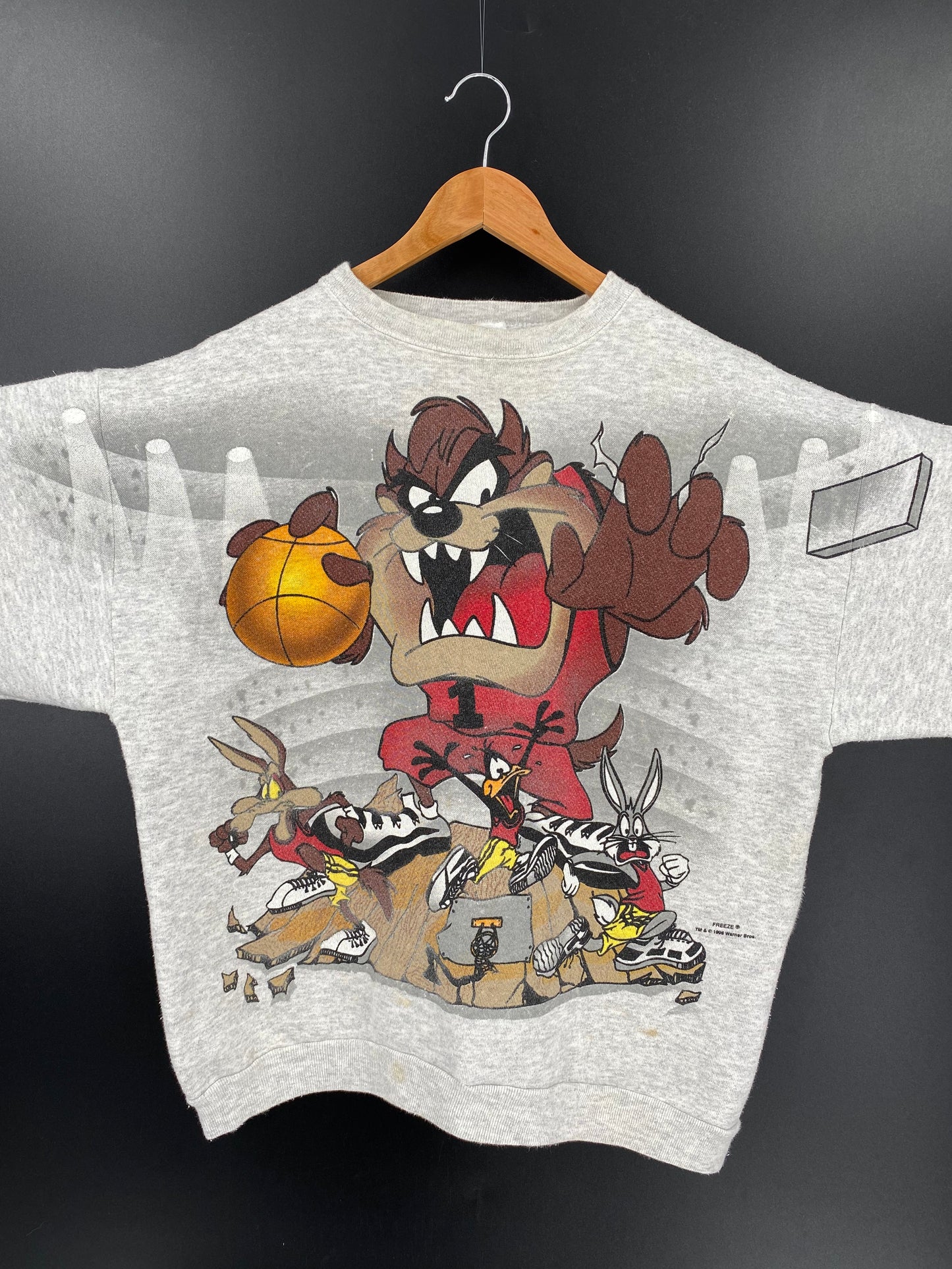 1996 LOONEY TUNES TAZ Made in USA Size L Vintage Sweat-shirt / k1830