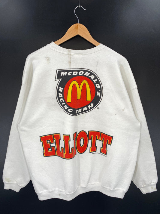 1995 ELLIOTT HARDY x MCDONALD RACING TEAM Size XL Vintage Racing Sweat-shirt / A4812