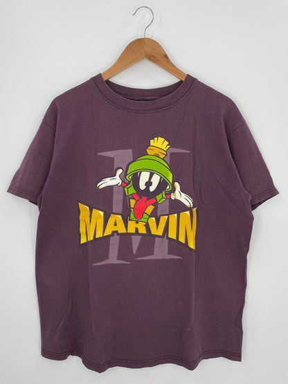 1997 WARNER BROS MARVIN THE MARTIAN MADE IN USA Size L Vintage T-shirt / K986