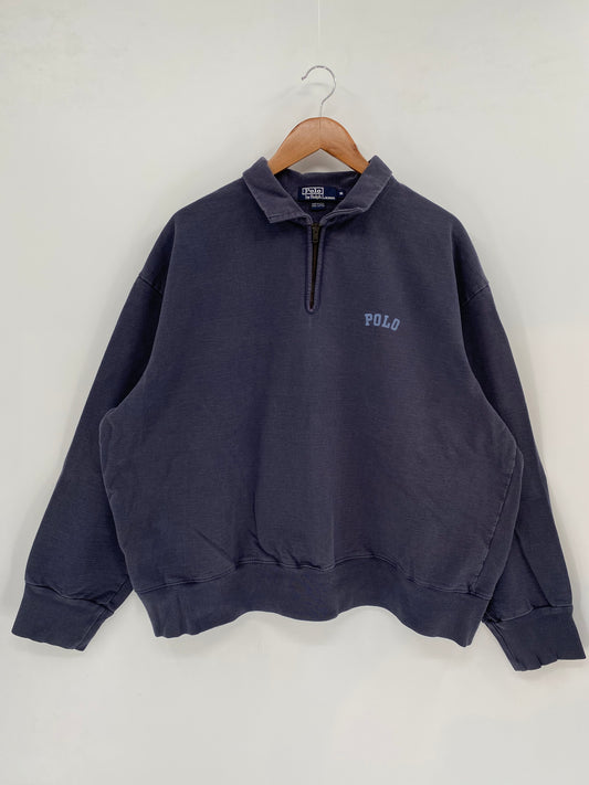 90’s POLO RALPH LAUREN Made in USA Size XL Vintage Half Zip Sweat-shirt / K2432