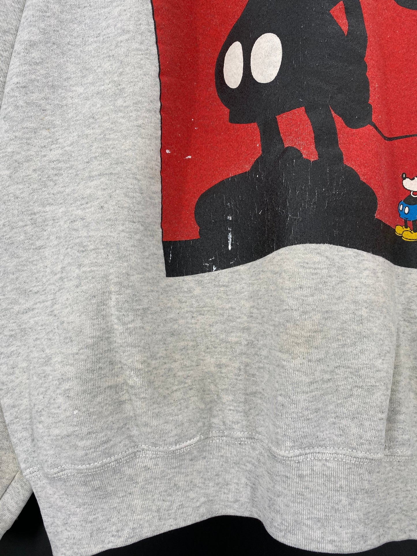 90’s DISNEY MICKEY Size No Tag (Approx. L) Vintage Sweat-shirt / E284