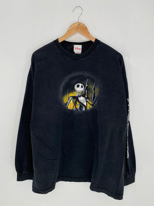 00' DISNEY THE NIGHTMARE BEFORE CHRISTMAS Size XL Vintage Long Sleeve T-shirt / 6246