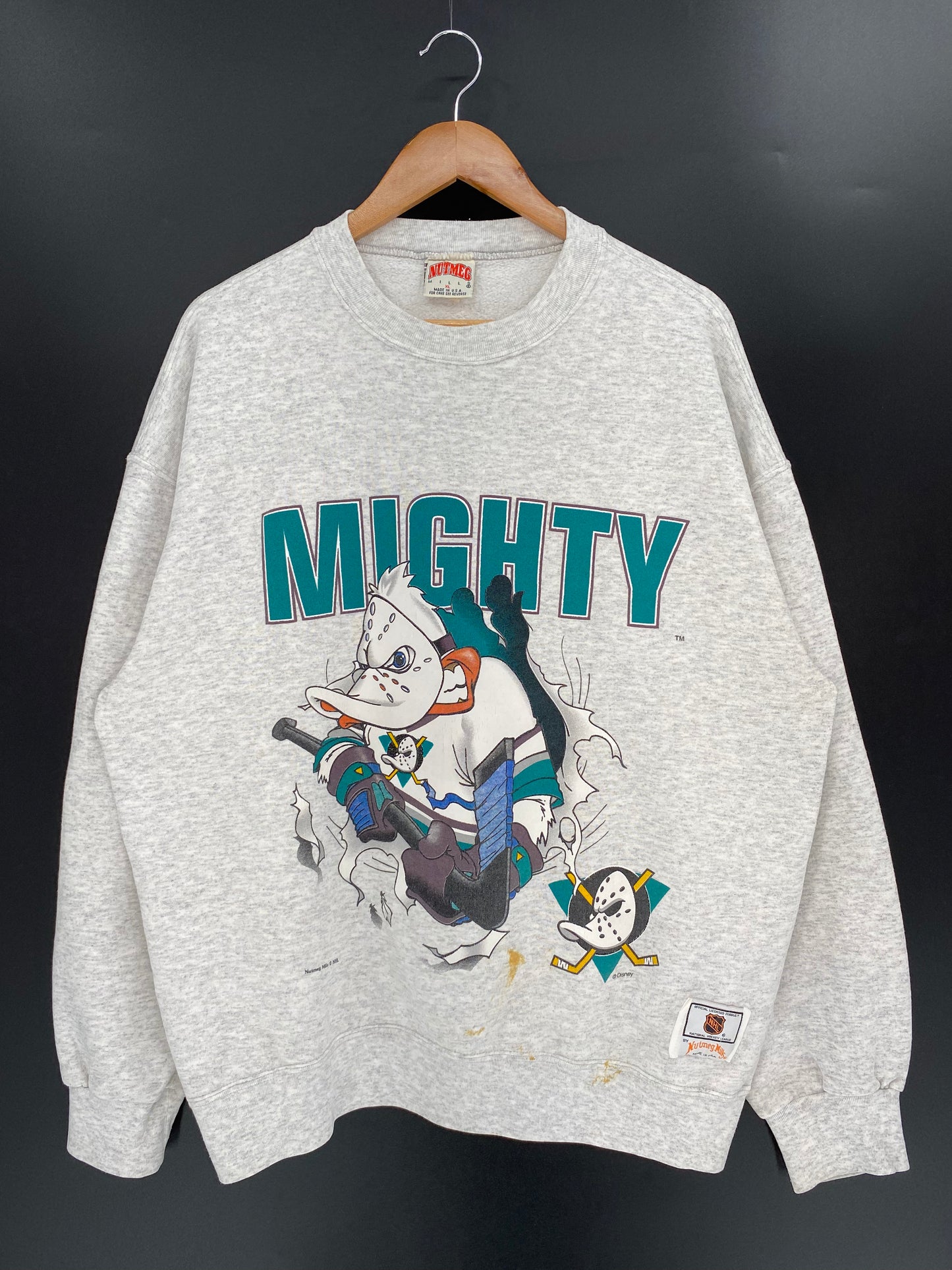 90’s ANAHEIM MIGHTY DUCKS Size XL Vintage NHL Sweat- shirt/ K836