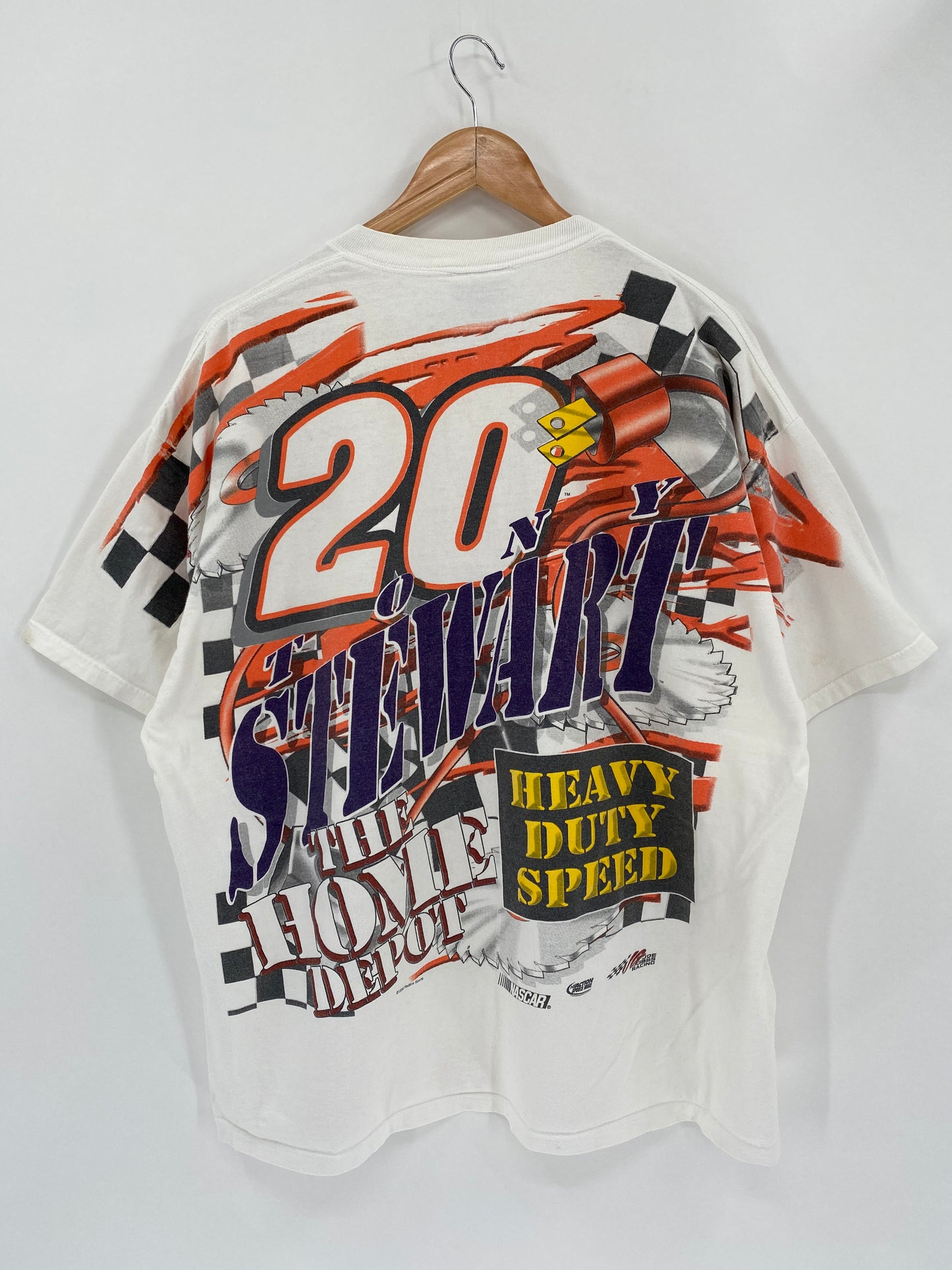 1999 NASCAR TONY STEWART Made in USA Size XL Vintage Racing T-Shirt / 5385