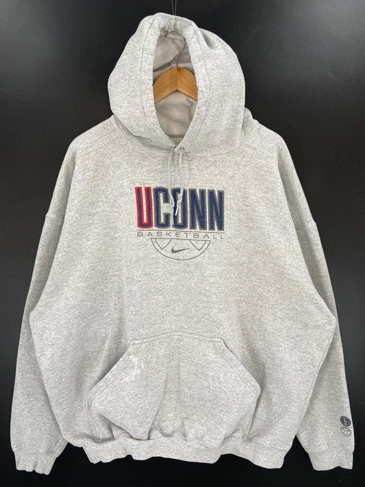 90's NIKE BASKETBALL UCONN Size XXXLT Vintage Hoodie Sweat-Shirts / K3002