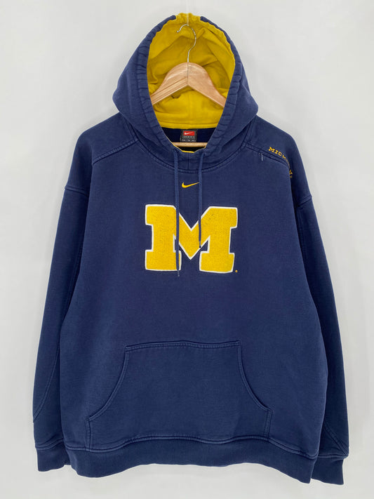 00' NIKE MICHIGAN Size XL Vintage Hoodie Sweat-shirt   / 5927