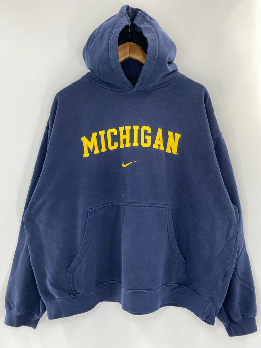 00' NIKE MICHIGAN Size XL Vintage Hoodie Sweat-Shirt / K3785