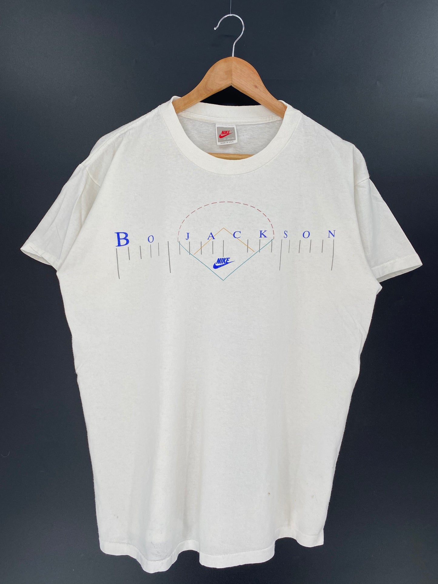 90's  NIKE BO JACK SON Made in USA Size XL Vintage T-Shirts / k717