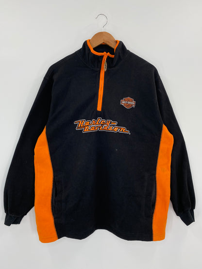 Vintage HARLEY DAVIDSON Approx. Size XL Half Zip Sweat-shirt / K3975